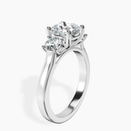 10kt White Gold Evelina Round Three Stone Lab Diamond Ring standing product image one