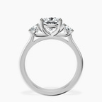 10kt White Gold Evelina Round Three Stone Lab Diamond Ring side right image one
