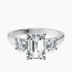 10kt White Gold Evelina Round Three Stone Lab Diamond Ring front image