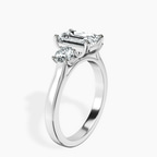 10kt White Gold Evelina Round Three Stone Lab Diamond Ring standing product image one