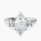 10kt White Gold Evelina Round Three Stone Lab Diamond Ring front image