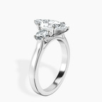 10kt White Gold Evelina Round Three Stone Lab Diamond Ring standing product image one