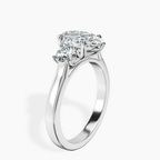 10kt White Gold Evelina Round Three Stone Lab Diamond Ring standing product image one