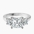 10kt White Gold Evelina Round Three Stone Lab Diamond Ring front image