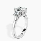 10kt White Gold Evelina Round Three Stone Lab Diamond Ring standing product image one