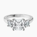 10kt White Gold Evelina Round Three Stone Lab Diamond Ring front image