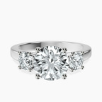 10kt White Gold Evelina Round Three Stone Lab Diamond Ring front image