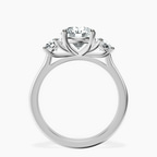 10kt White Gold Evelina Round Three Stone Lab Diamond Ring side right image one