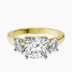 14kt Yellow Gold Evelina Round Three Stone Lab Diamond Ring front image