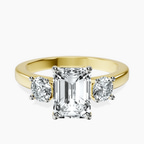 10kt Yellow Gold Evelina Round Three Stone Lab Diamond Ring front image