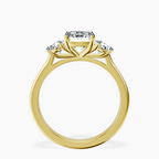 10kt Yellow Gold Evelina Round Three Stone Lab Diamond Ring side right image one