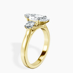 10kt Yellow Gold Evelina Round Three Stone Lab Diamond Ring standing product image one