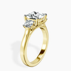 10kt Yellow Gold Evelina Round Three Stone Lab Diamond Ring standing product image one