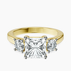 9ct Yellow Gold Evelina Round Three Stone Lab Diamond Ring front image