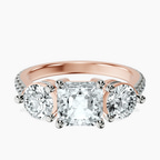 9ct Rose Gold Artemis Round Three Stone Lab Diamond Ring front image