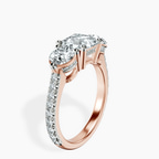 9ct Rose Gold Artemis Round Three Stone Lab Diamond Ring standing product image one