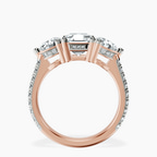 9ct Rose Gold Artemis Round Three Stone Lab Diamond Ring side right image one