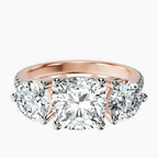 9ct Rose Gold Artemis Round Three Stone Lab Diamond Ring front image