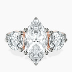 9ct Rose Gold Artemis Round Three Stone Lab Diamond Ring front image