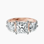 9ct Rose Gold Artemis Round Three Stone Lab Diamond Ring front image