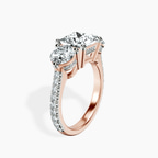 9ct Rose Gold Artemis Round Three Stone Lab Diamond Ring standing product image one