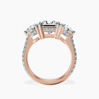 9ct Rose Gold Artemis Round Three Stone Lab Diamond Ring side right image one