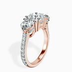 1.41 ct. round Artemis Round Three Stone Lab Diamond Ring in 18kt rose gold standing product image one
