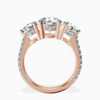 1.41 ct. round Artemis Round Three Stone Lab Diamond Ring in 18kt rose gold side right image one
