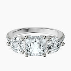 9ct White Gold Artemis Round Three Stone Lab Diamond Ring front image