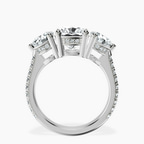 1.02 ct. cushion Artemis Round Three Stone Lab Diamond Ring in platinum side right image one