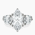 10kt White Gold Artemis Round Three Stone Lab Diamond Ring front image