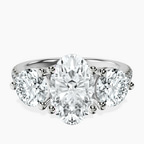 9ct White Gold Artemis Round Three Stone Lab Diamond Ring front image