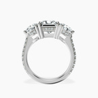 9ct White Gold Artemis Round Three Stone Lab Diamond Ring side right image one