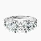 9ct White Gold Artemis Round Three Stone Lab Diamond Ring front image