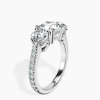 9ct White Gold Artemis Round Three Stone Lab Diamond Ring standing product image one