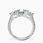 9ct White Gold Artemis Round Three Stone Lab Diamond Ring side right image one