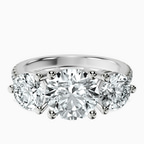 9ct White Gold Artemis Round Three Stone Lab Diamond Ring front image