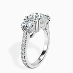 9ct White Gold Artemis Round Three Stone Lab Diamond Ring standing product image one