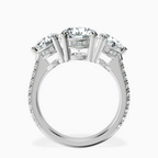 9ct White Gold Artemis Round Three Stone Lab Diamond Ring side right image one
