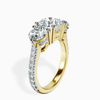 14kt Yellow Gold Artemis Round Three Stone Lab Diamond Ring standing product image one