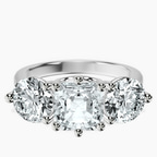 Platinum Estella Round Three Stone Lab Diamond Ring front image