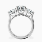 Platinum Estella Round Three Stone Lab Diamond Ring side right image one