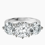 10kt White Gold Estella Round Three Stone Lab Diamond Ring front image