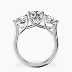 10kt White Gold Estella Round Three Stone Lab Diamond Ring side right image one