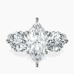 10kt White Gold Estella Round Three Stone Lab Diamond Ring front image