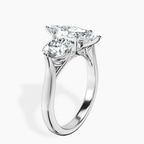 10kt White Gold Estella Round Three Stone Lab Diamond Ring standing product image one