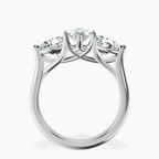 10kt White Gold Estella Round Three Stone Lab Diamond Ring side right image one