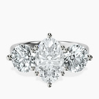 Platinum Estella Round Three Stone Lab Diamond Ring front image