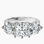Platinum Estella Round Three Stone Lab Diamond Ring front image