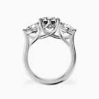 Platinum Estella Round Three Stone Lab Diamond Ring side right image one